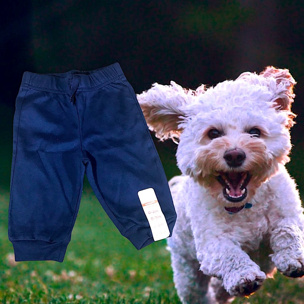 Navy Blue Joggers sweatPants Retro Deadstock Baby Kids NEW